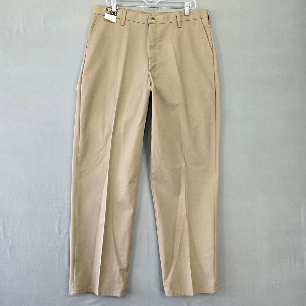 Rustler Tan Classic Khaki Pants Flat Front Straight Leg Chino NEW $36 Men's 36